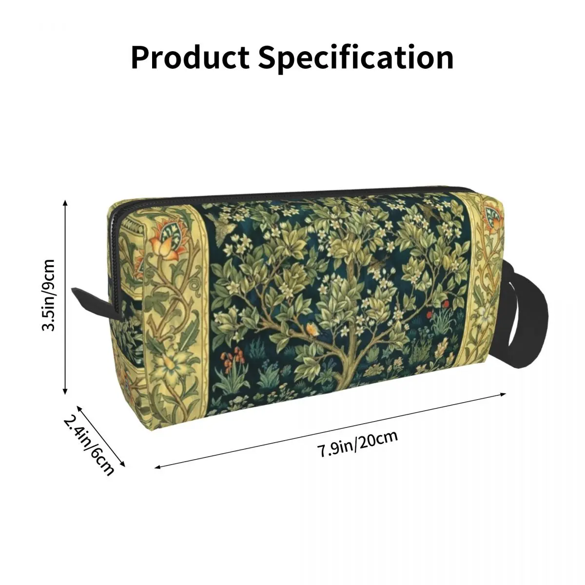 Fashion Tree Of Life By William Morris Toiletry Bag  Floral Textile Pattern Makeup Cosmetic Organizer Beauty Storage Dopp Kit 6