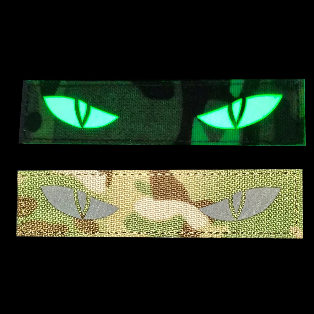 Animal Patches Glow in Dark Patches Cat Devil Eyes Tactical Patch Combat Hook Fasteners Ranger Motorcycle Biker Tags Operator Emblem