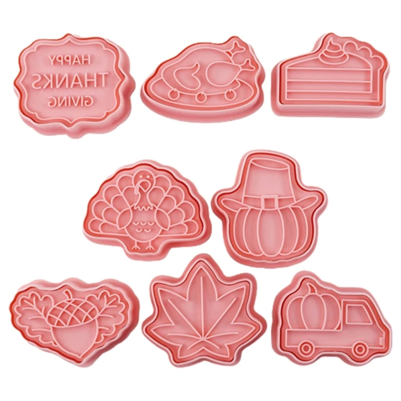 

8Pcs Household Diy Baking Tools Pastry Pressing Fondant Manual Cookie Molds Dropship