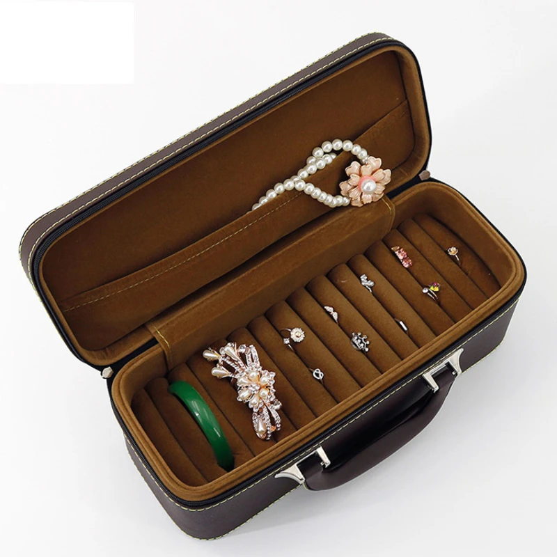 Protable Jewelry Box Velet Necklace Earrings Rings Jewelry Boxes Tray Separators Display Bangles Storage Accessories Organizer