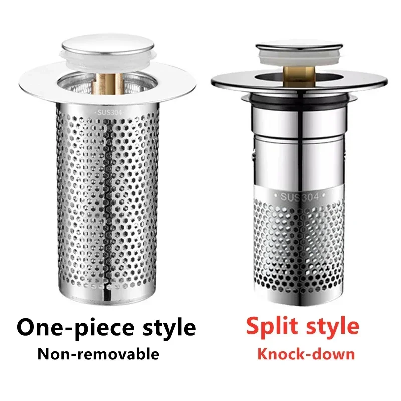 Washbasin Leak Plug Floor Drain Filter Bathroom Sink Plug Drain Seal Plug Sink Drain Strainer Floor Drain Strainer Basin Drain Cover Bathroom Water Stopper Washbasin Leak Plug Stainless Steel Floor Drain Filter Bathroom Plug Press Type Sink Drain Universal Accessory for Washbasin