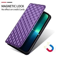 Premium 5G Protective Stereoscopic Wallet Magnetic Phone Case for Moto Defy 2 5G (Purple)