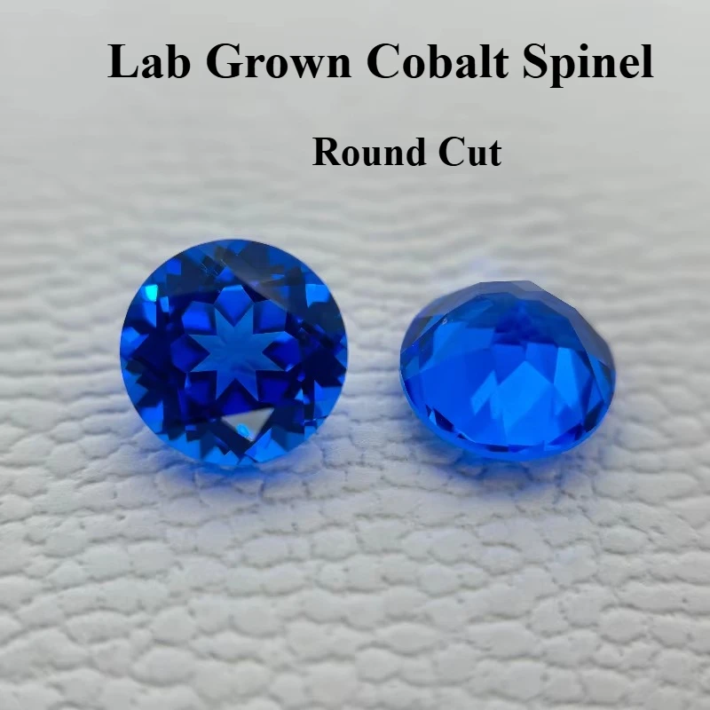 Hochwertiger, im Labor gezüchteter Cobalt-Spinell-Edelstein in runder Form für die Herstellung von Schmuck, Ringe und Anhängern – Materialien zur Auswahl, Zertifikat erhältlich.