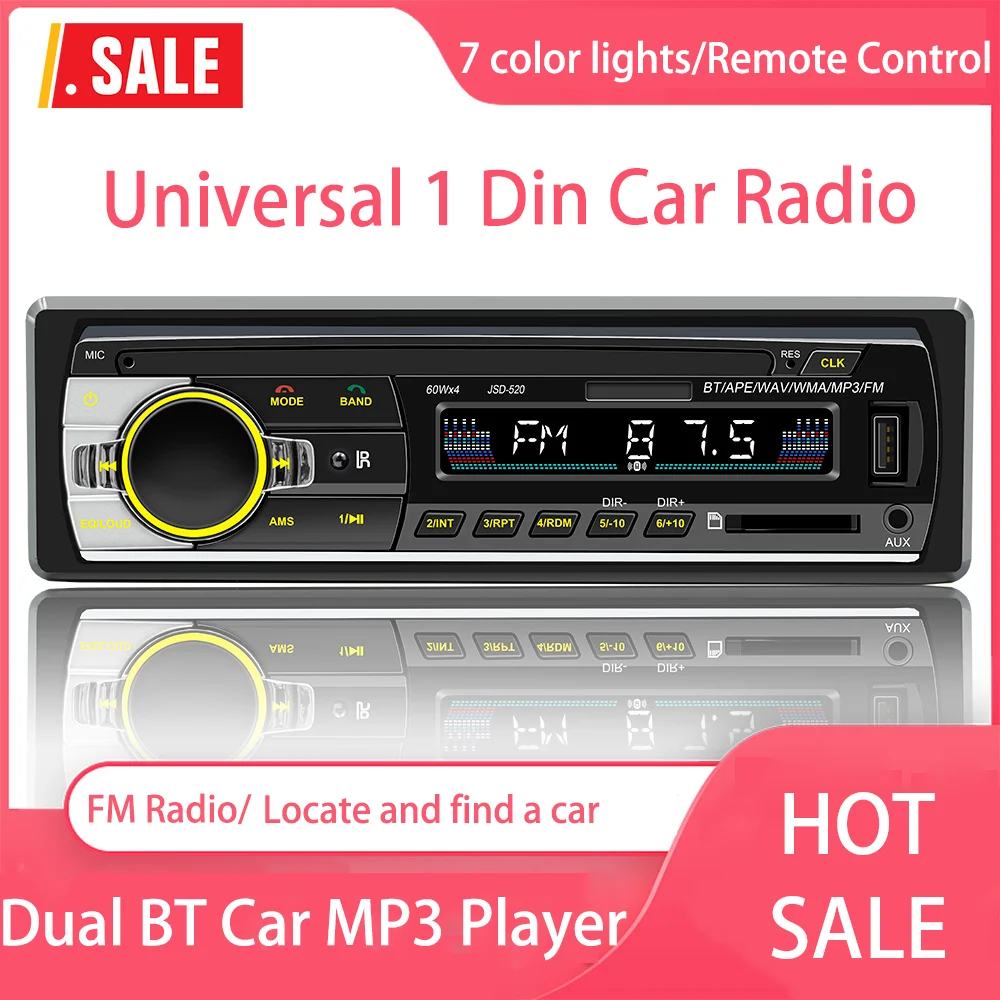 DualBluetoothCarRadio1DinStereoMP3PlayerDigitalFMAudio