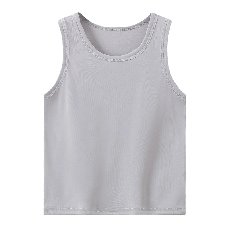 Children's Solid Color Classic Combination Vest Boy Casual Sports Bottoming Shirt Girl Soft And Comfortable Joker T-shirt 3-Pcs