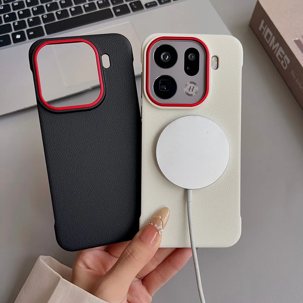 Sleek Wireless Charging & Magnetic Protective Hard PU Phone Case