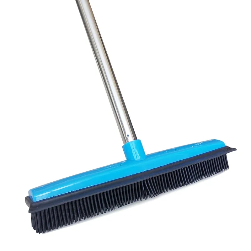 Rubber Broom Pet Hair Lint Removal Device Telescopic Bristles Magic Clean Sweeper Squeegee Scratch Bristle Long Push Broom Soft — view 6
