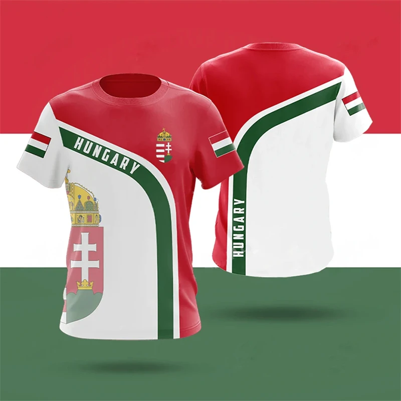 

Hungary Flag Print Men's T-shirt Daily Short Sleeve Fashion Round Neck Tops Street Harajuku Tee Shirts Oversized Clothing Homme