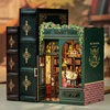 CUTEBEE DIY Book Nook Kit Miniature Wooden Dollhouse with Lights Bookshelf Insert 3D Puzzle Decor Model for Gifts Owl Bookstore 4