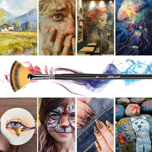 수채화 오일 페인팅을위한 3pcs 팬 브러쉬 세트 아크릴 미술 용품 ??학생 성인 초보자 드로잉 도구