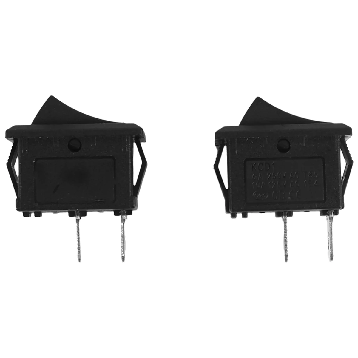 ABAN 2 Pcs 자동 자동차 AC 6A/250V 10A/125V 2 핀 2 위치 ON/OFF 로커 스위치 KCD1