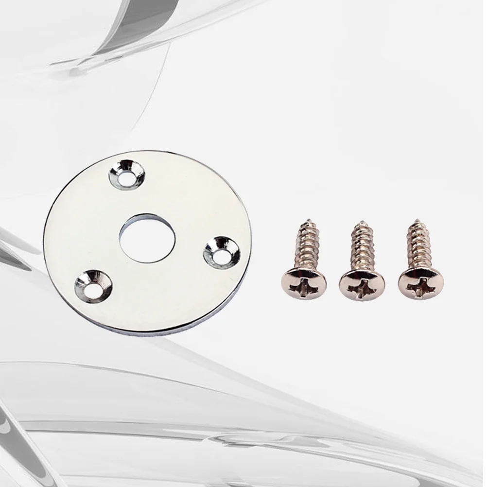 

1/4 Inch Guitar Jack Plate Indented Guitar Pickup Output Input Jack Socket Plate Metal Jack Plate With Screw for E-Guitar Bass