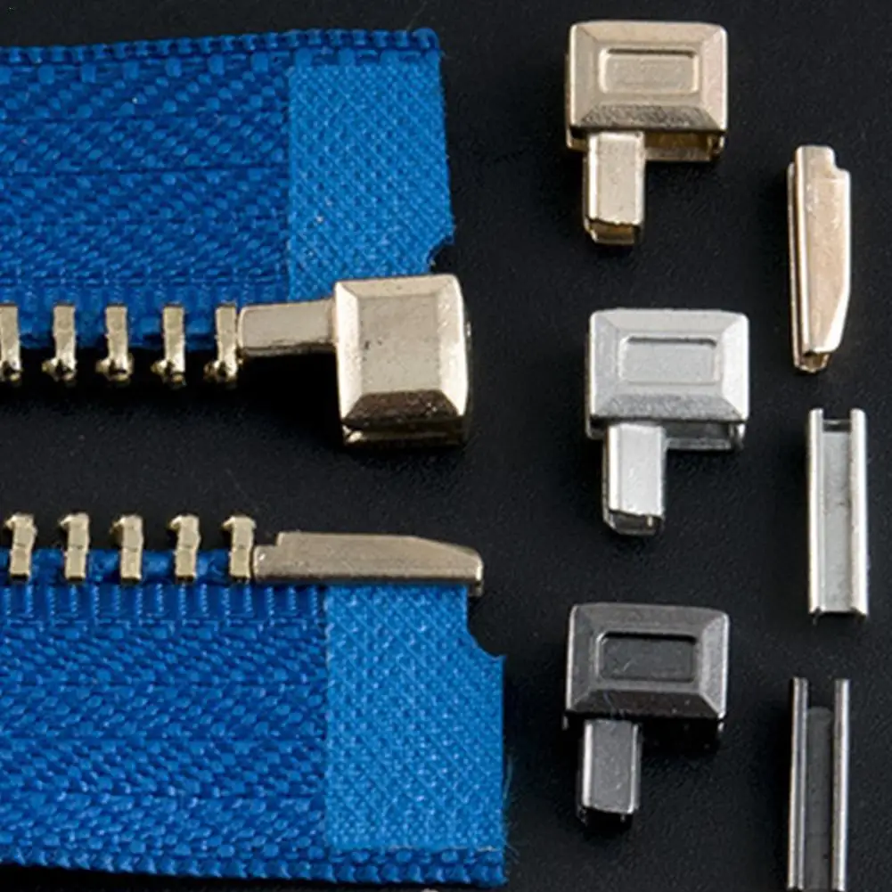 Zipper Repair Kit 10 Sets Zinc Alloy Repair Zipper Stopper Open End Zipper Stopper DIY Sewing Accessories For Clothes