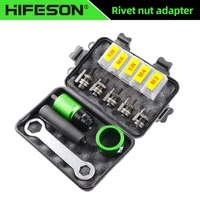 HIFESON Electric Drill Adapter Manual Rivet Head Connetor Cordless Riveting Nut Tool Kit With Handle For M3 M4 M5 M6 M8 M10 1