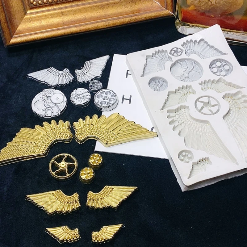 MXME Crystal Epoxy Resin Mold Star Moon Face Angel Wing Silicone Mould DIY Craft Tool