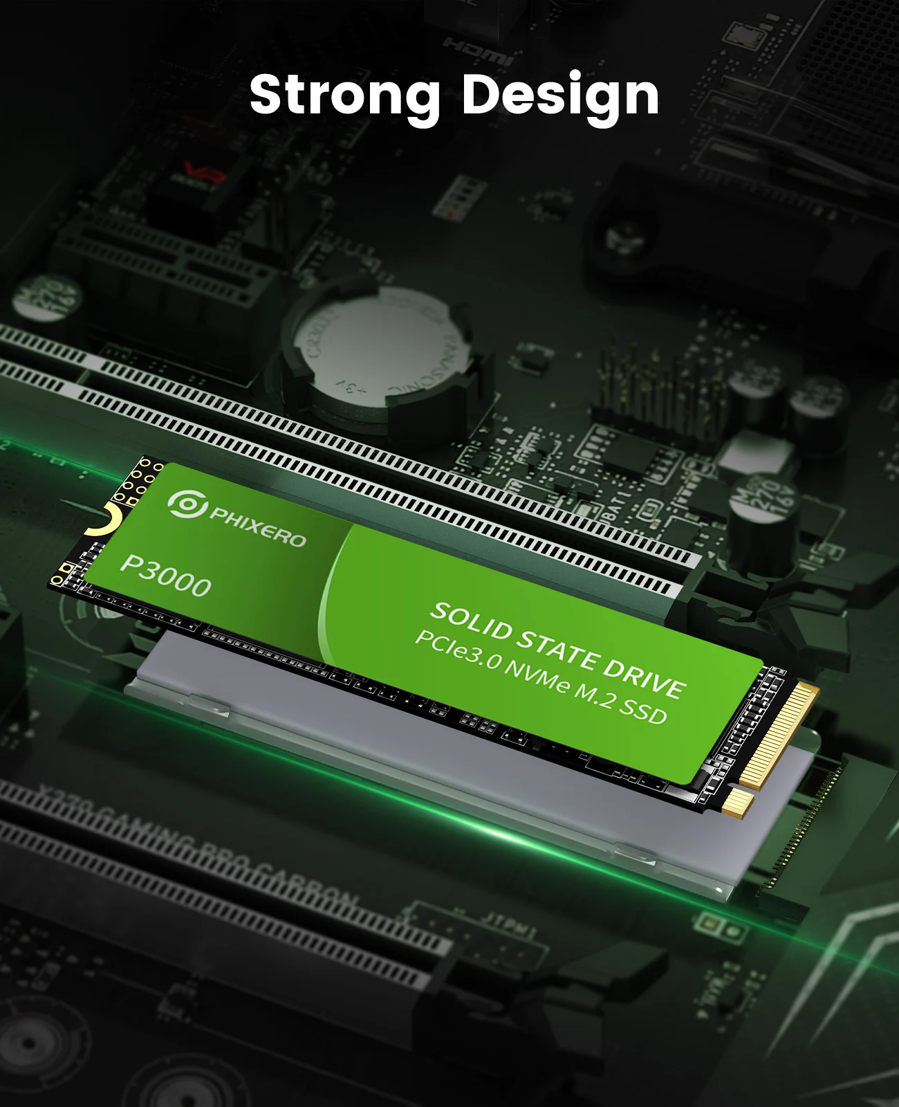 PHIXERO [P3000] Solid State Drive PCIe3.0 NVMe M.2 SSD 4TB 2TB 1TB 512GB High Speed Transmission for Laptop Desktop