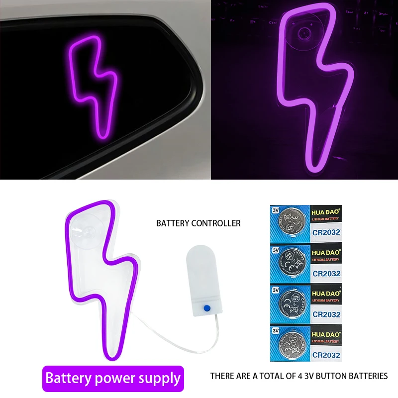 Neon-Style LED Car Window Ambient Décor Lights