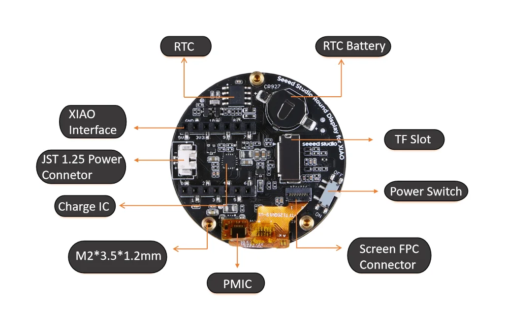 ESP32 S3 C3 Round Display for XIAO- 1.28 inch round touch screen, 240×240 , 65k