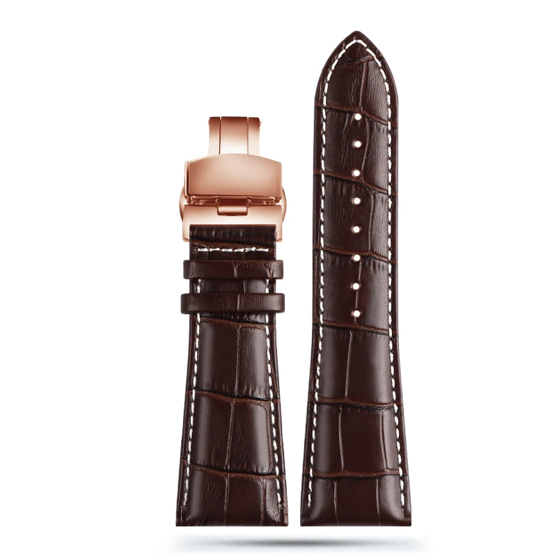 Large Width Genuine Leather Watch Strap