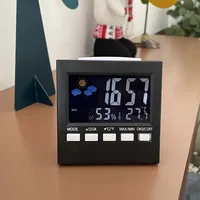 Réveil électronique avec thermomètre et hygromètre rétroéclairé, lecture précise de l'heure et de la température à commande vocale 6