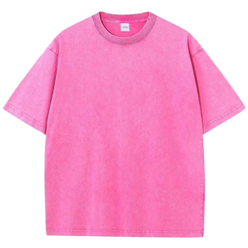 Vintage-Inspired Heavyweight Solid Color Oversized T-Shirt - Unisex Summer Streetwear