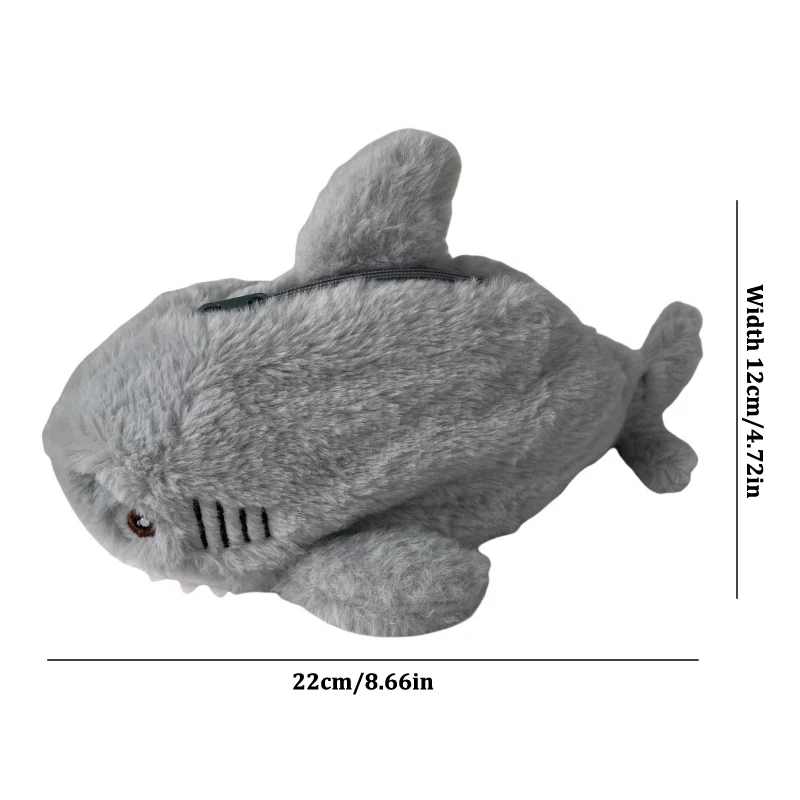 Pencil case Large Capacity Pen Pouch Stationery Storage Box Cute Plush Ocean Shark Portable Cosmetic Bag School Office Supplies