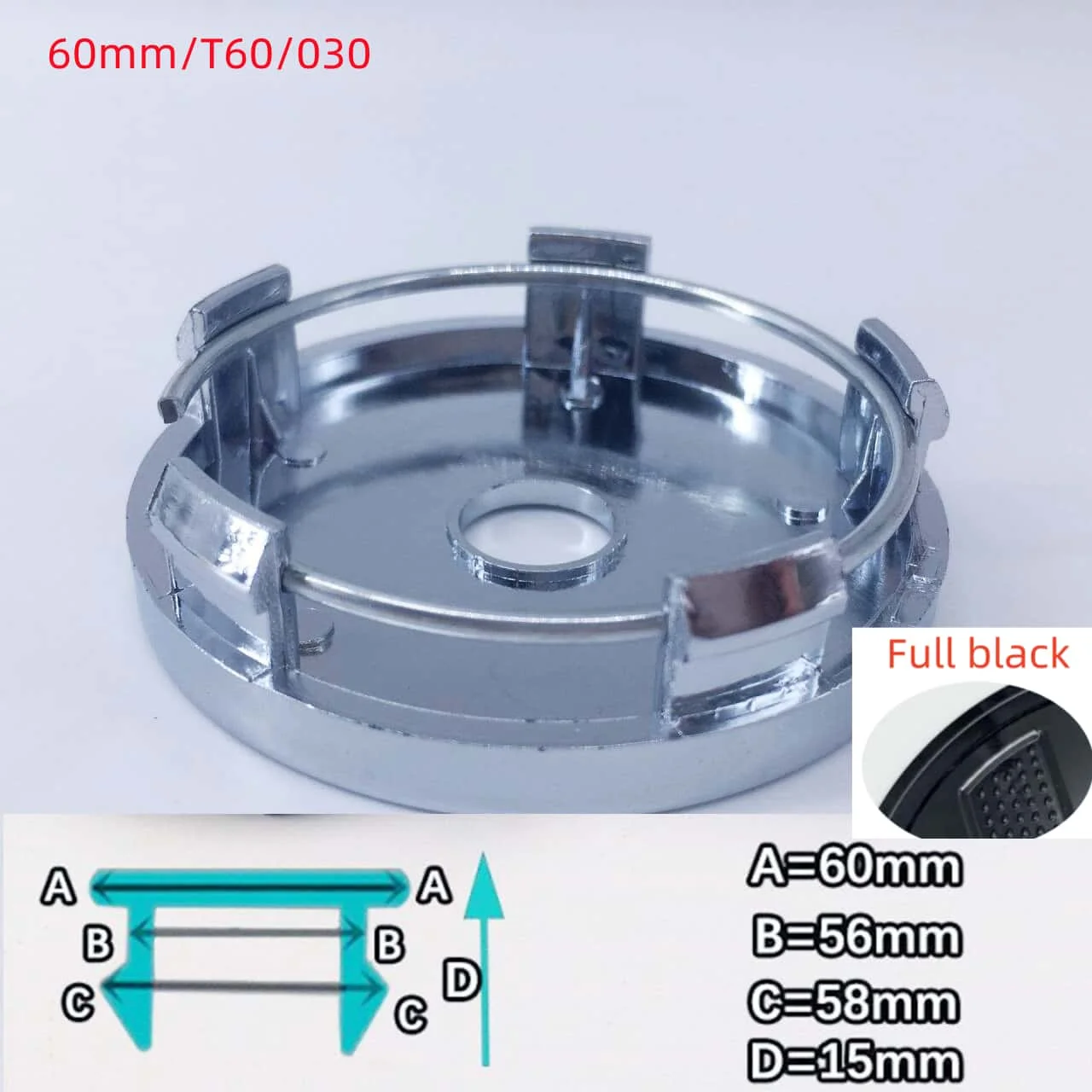 10PCS Full Black Wheel Center Caps Hub Covers - Car Styling Accessories