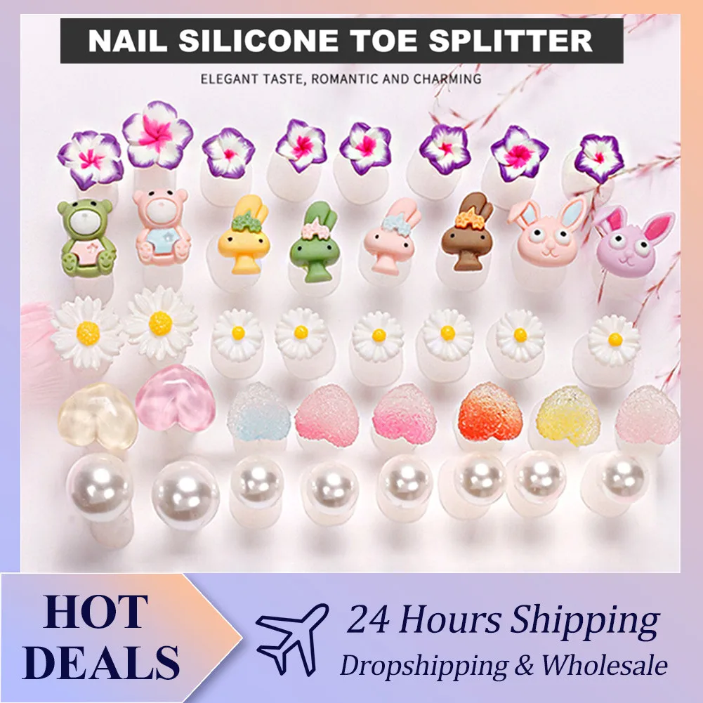8Pcs/Pack Nail Art Toe Separator Foots Sponge Fingers Separators Soft Gel UV Polish Nail Salon Supplies Pedicure Manicure Tool