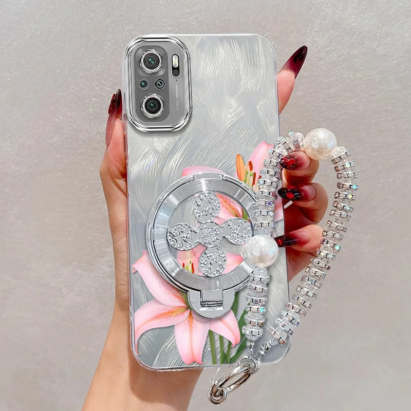 Pink Flowers Phone Case Set with Lanyard & Stand - 3 Piece Collection