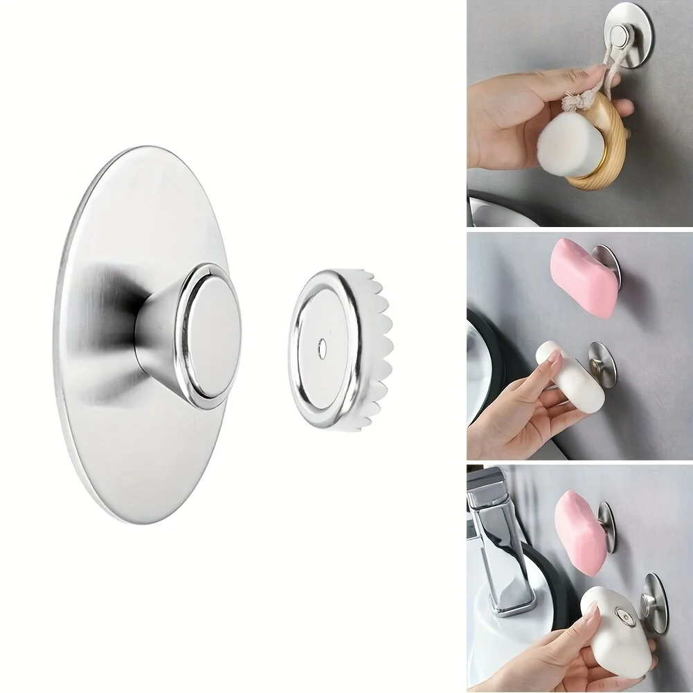 Bathroom soap holder, non perforated soap holder, drain magnetic 304 stainless steel soap holder 2