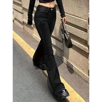 Girls Classic Daily High Waist Bell Bottom Jeans Women Korean Thin Casual Pants Lady Fashion Comfortable Denim Trousers
