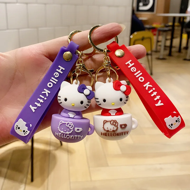 

Cute Sanrio Keychain Anime Cartoon Hello Kitty Doll Pendant Schoolbag Decoration KT Cat Car Keyring Ornaments Jewelry Toys Gifts