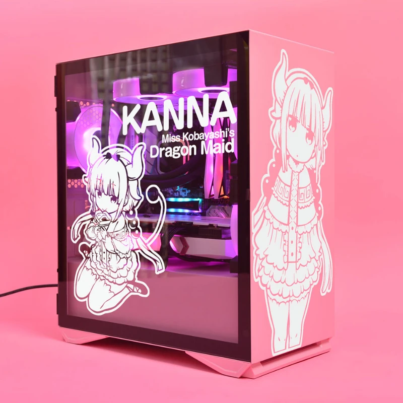 

Dragon Maid Anime Stickers for PC Case,Cartoon Decor Decal for ATX Computer Skin,Easy Removable Waterproof Stickers