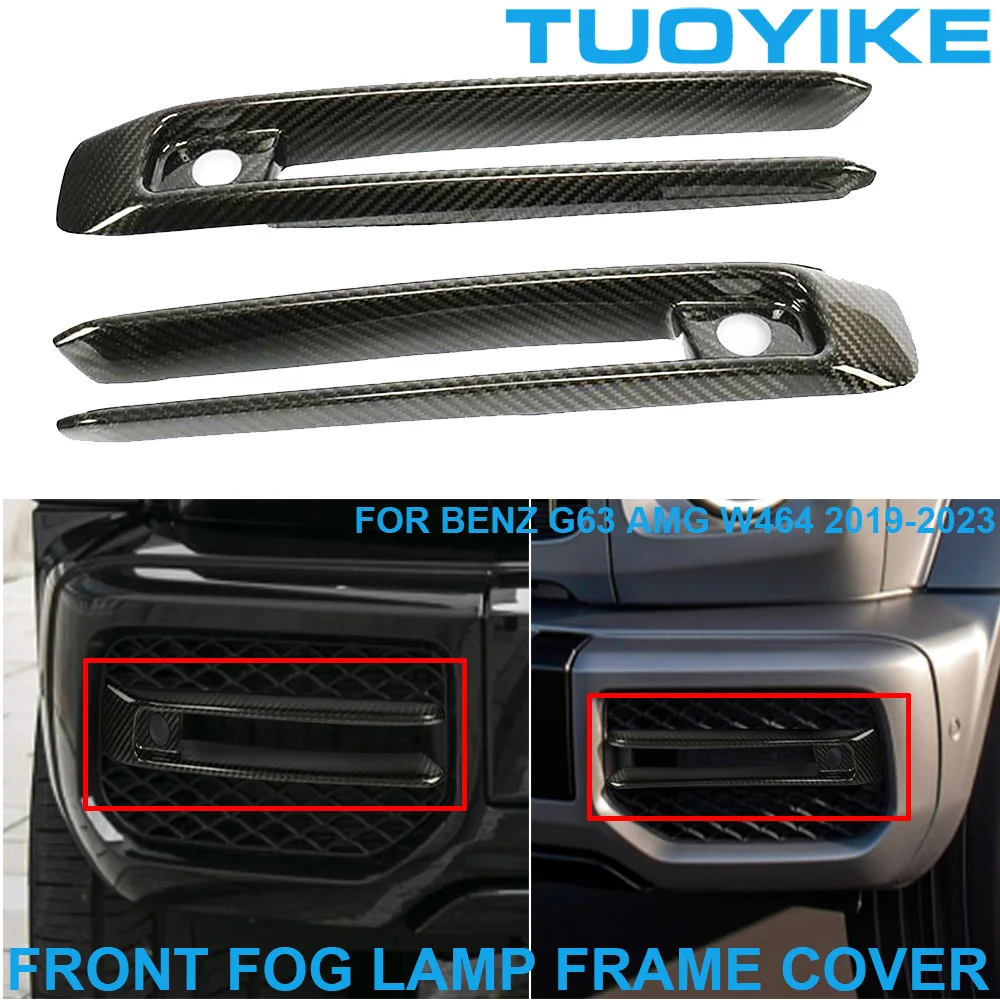 

Автомобильная передняя противотуманная фара из углеродного волокна LHD RHD, крышка рамы, крышка, отделка, декоративный Комплект для Mercedes BENZ G63 AMG W464 2019-2023