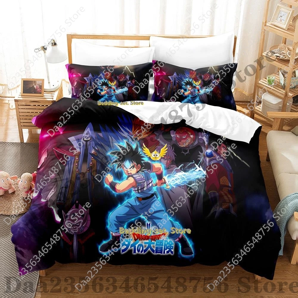 Kpop Cool Game Dragon Quest The Adventure of Dai Bedding Set Single Twin Full Queen King Size Bed Set Adult Kid Bedroom Duvetcov 2