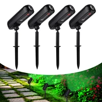 Lot de 4 lampes solaires LED d'extérieur, éclairage mural solaire IP65, projecteurs solaires verts pour jardin, lampes solaires pour arbres, allées et cour 1