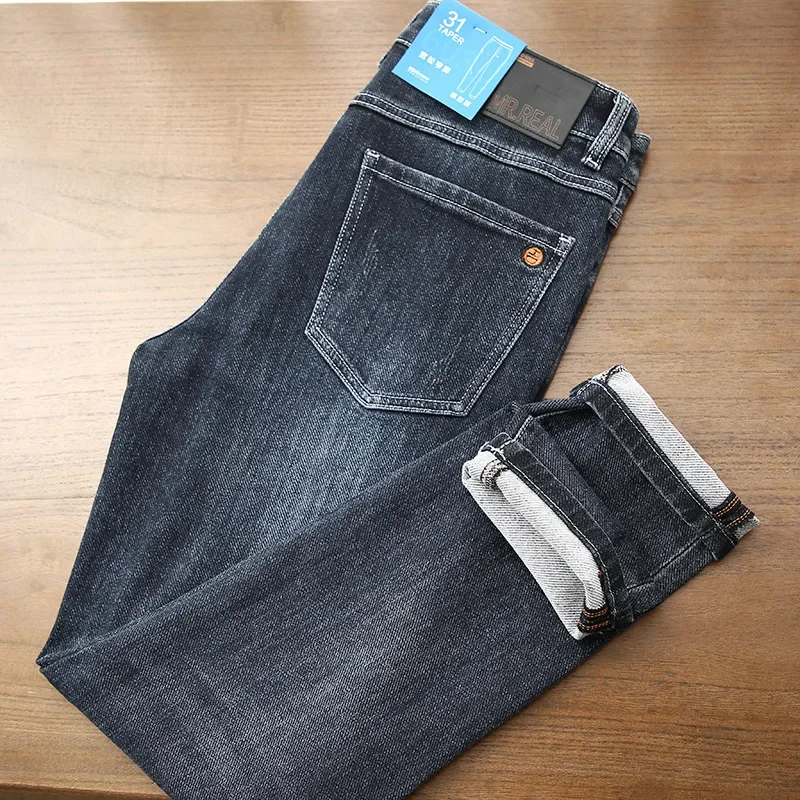 2023 Autumn Winter New American Retro Denim Straight Jeans Men's