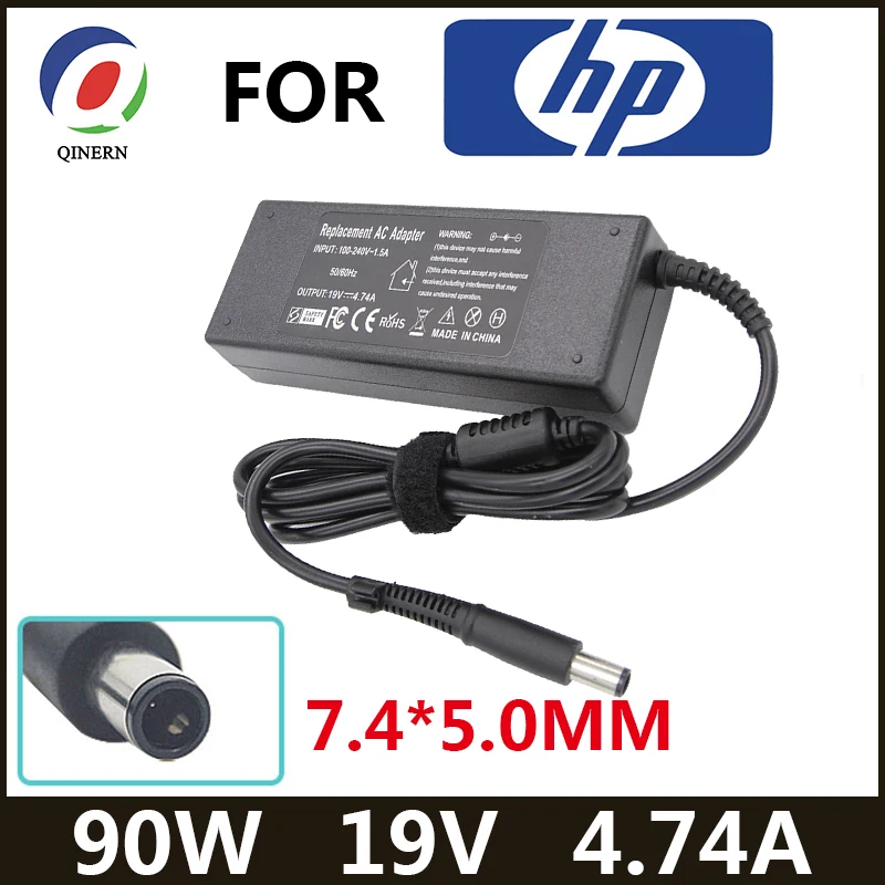 Carregador Adaptador do Portátil para hp Probook 4440s 4535s 4530s 4540s 6470b 6475b 6570b Pavilion Dv3 Dv4 Dv5 Dv6 19v 4.74a 90w 7.4*5.0 mm