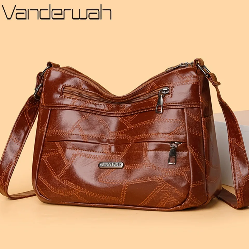 2 Main Pockets Purses and Handbags Pu Leather Crossbody Bags for Women Mom Designer Shoulder Messenger Bag Sac A Main New