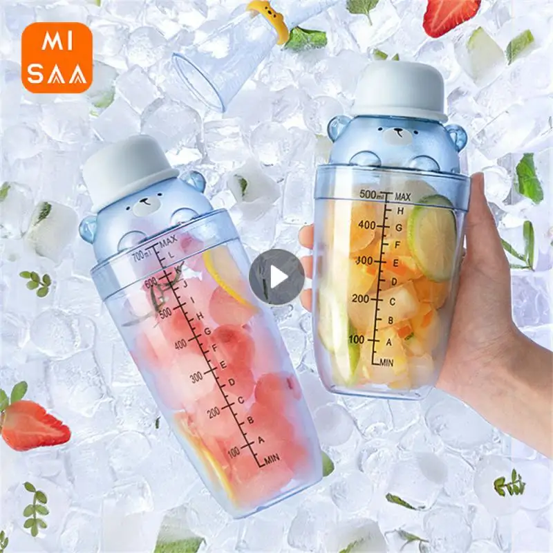 Антипереливной ручной шейкер, прозрачная и видимая шкала, чашка с высокой проницаемостью, герметичное уплотнение корпуса во время тяжелых встрясок, Набор чашек