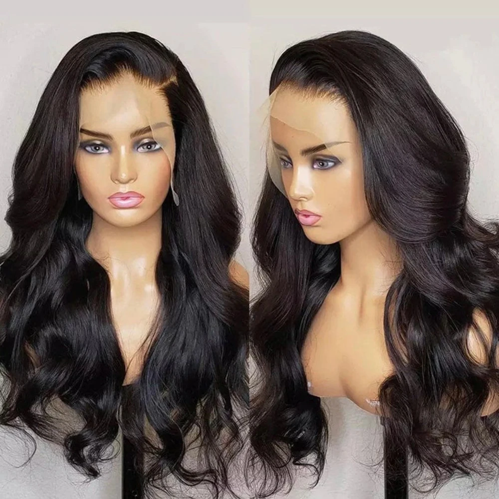 32 Inch Body Weave Human Hair Wig 13x4 Lace Frontal Wig Raw Indian Hair Body Wave For Black Women Transparent Lace Wigs