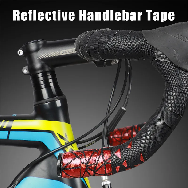 Bike Handlebar Tape WEST BIKING Road Bicycle Soft Handlebar Tape PU+EVA Anti-slip Bike Handlebar Tape Shock Absorption Cycling Wrap End Plug