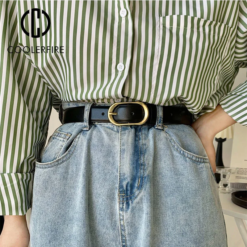 Women's Belt  Fashion Luxury Brand Retro High Quality All-match Designer Belt Ladies Belt with Jeans Solid Color Strap LD2303