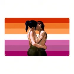 Arcane Rainbow Tapestry Flag - Pink Lesbian Pride Wall Hanging & Vintage Art Banner - 35x59in(90x150cm) (03JDQ035)
