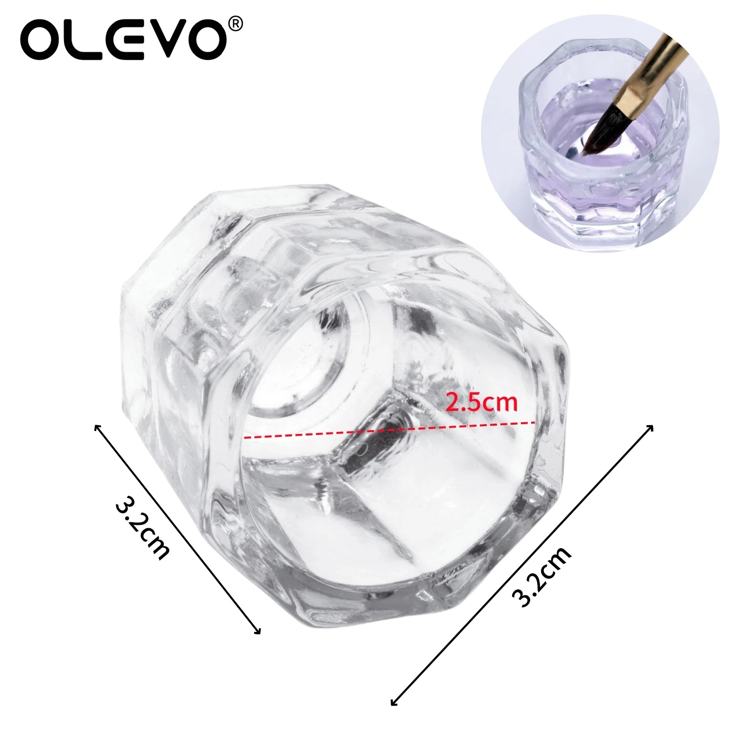4-Piece Crystal Glass Dappen Dish Set for Dental and Nail Art Applications