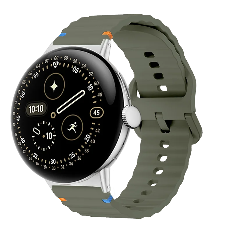 Versatile 22mm Soft Silicone Watch Band