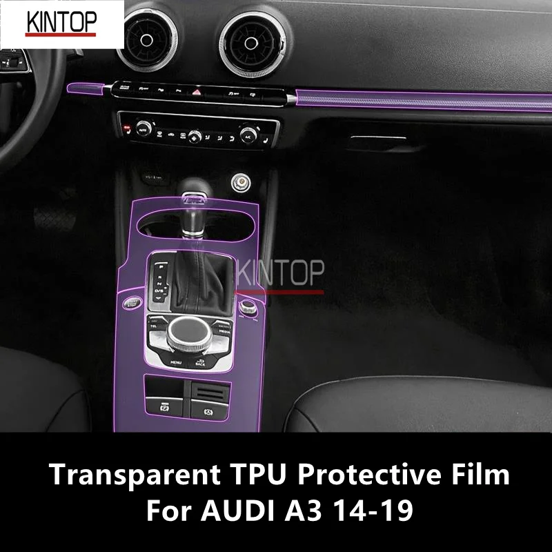 

For AUDI A3 14-19 Car Interior Center Console Transparent TPU Protective Film Anti-scratch Repair Film Accessories Refit