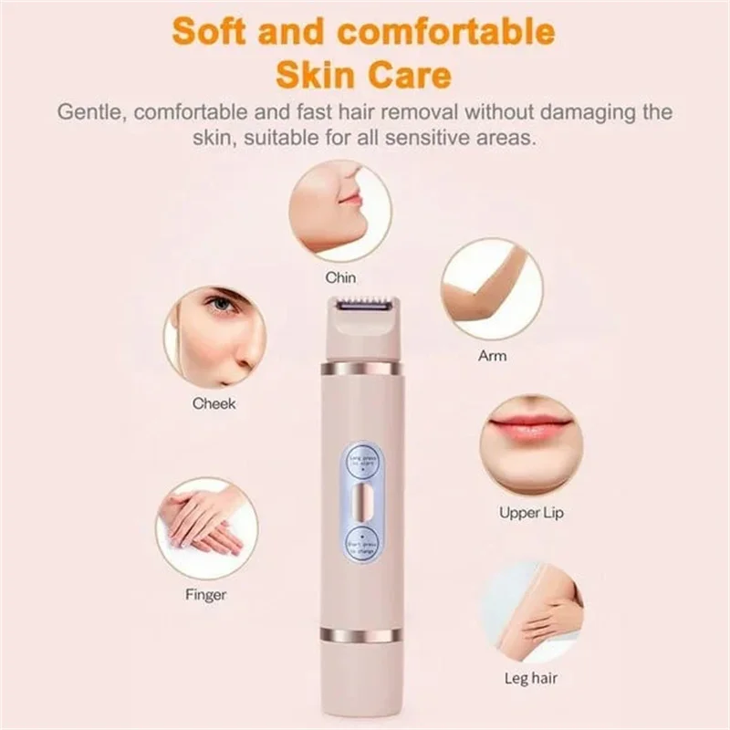 Rechargeable Electric Trimmer for Women 2in1 Hypoallergenic Electric Lady Hair Groomer Hair Removal Tool Body Shavers Gifts