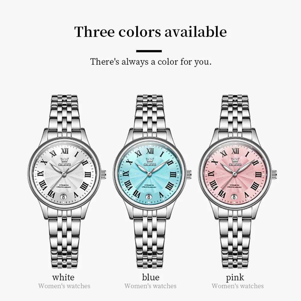 ساعة كوارتز فاخرة من OLEVS للنساء، ساعات نسائية أن...