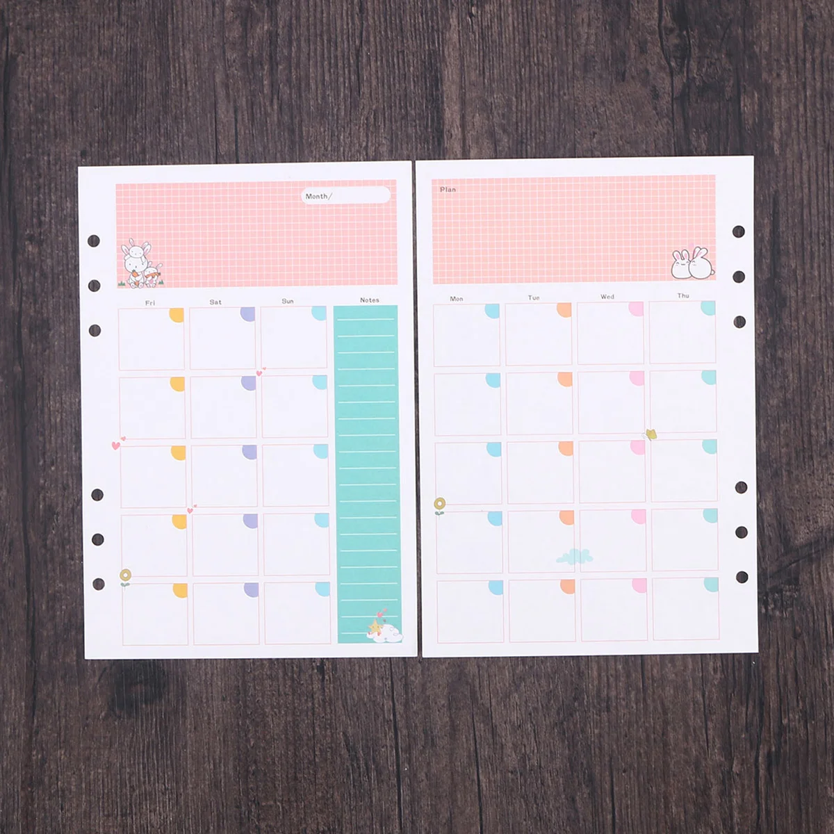 

Monthly Planner Refills Loose Leaf Insert Filler Paper Horizontal Grid Refillable Notebook